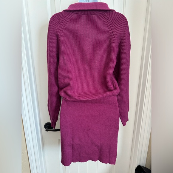 NWT DEEP SELF Long Sleeve Bodycon Sweater Fall Half Zip V Neck Mini Dress, SizeS - Picture 9 of 13